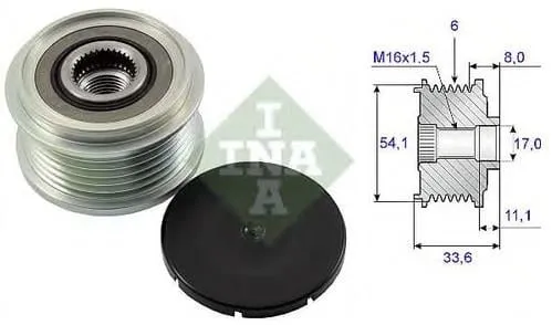 INA 535 00 59 10 ALTERNATÖR KASNAK RULMANLI 6-KANAL CITROEN-FIAT-FORD-PEUGEOT