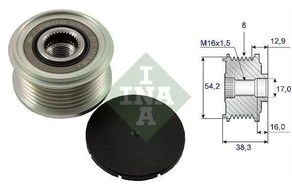INA 535 00 62 10 ALTERNATÖR KASNAK RULMANLI 6-KANAL CITROEN-FORD-PEUGEOT