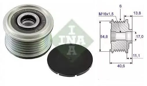 INA 535 01 02 10 ALTERNATÖR KASNAK RULMANLI 6-KANAL DACIA-MERCEDES-NISSAN -RENAULT