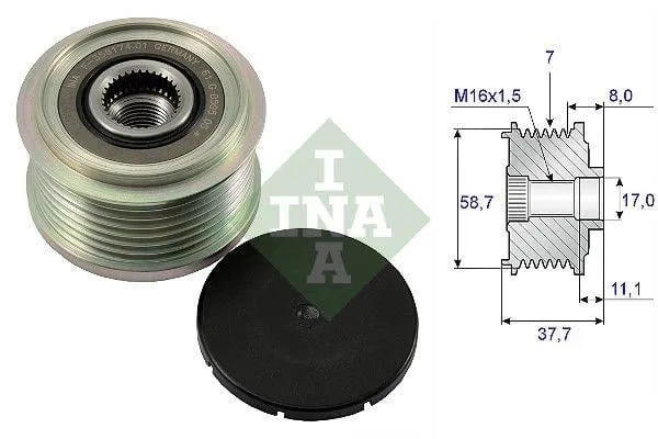 INA 535 01 28 10 ALTERNATÖR KASNAK RULMANLI 7-KANAL FORD TRANSİT V347 2008 >