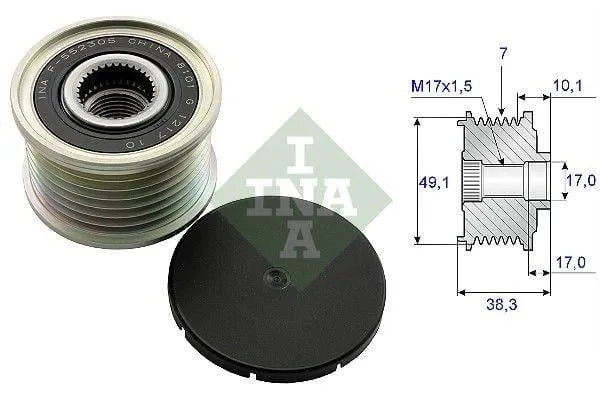 INA 535 01 53 10 ALTERNATÖR KASNAK RULMANLI 7-KANAL DACIA DOKKER-MERCEDES VITO-RENAULT KADJAR/MEGANE