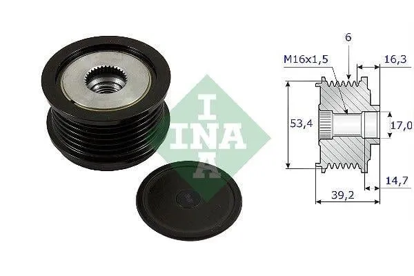INA-LITENS 535 02 36 10 ALTERNATÖR KASNAK RULMANLI 6-KANAL FORD CONNECT/FIESTA VI/FOCUS III/TRANSİT