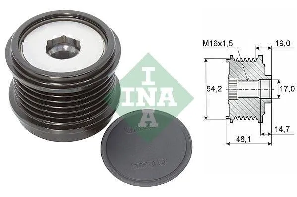 INA-LITENS 535 03 10 10 ALTERNATÖR KASNAK RULMANLI 6-KANAL FORD FOCUS/MONDEO/S-MAX/TOURNEO CUSTOM/TRANSİT